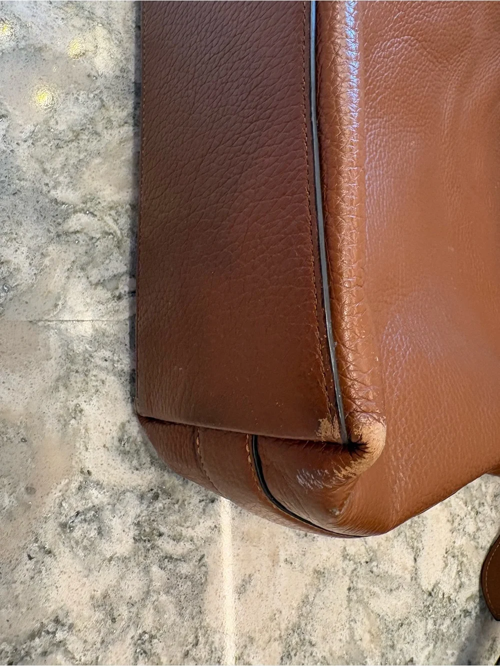 Coach Brown Pebbled Leather Messenger Bag